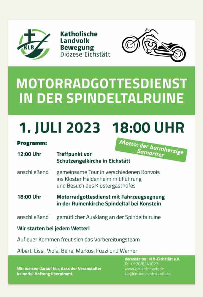 Motorradgottesdienst in der Spindeltalruine